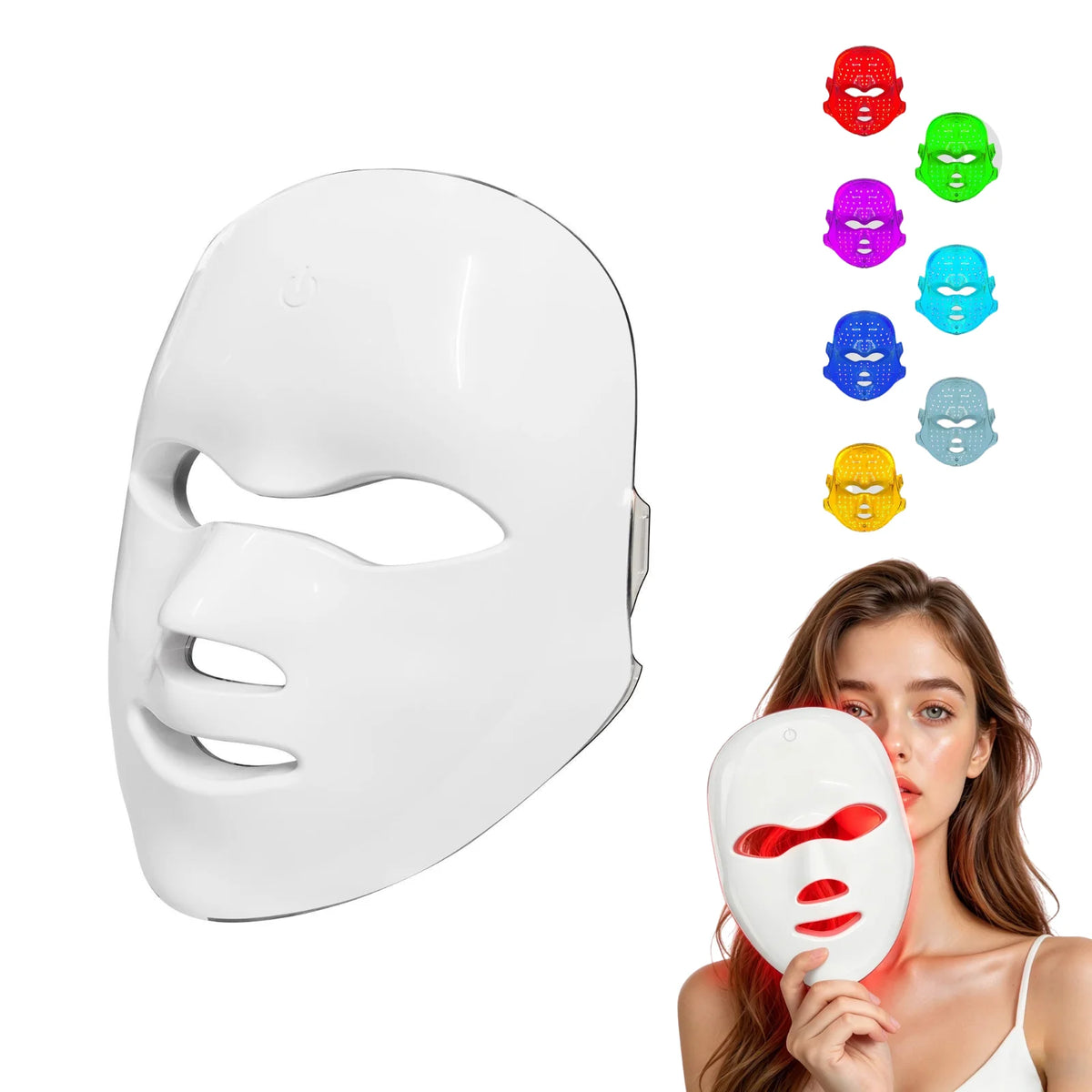 LED Photon Facial Mask and Light Therapy Device for Home Skin Rejuvenation