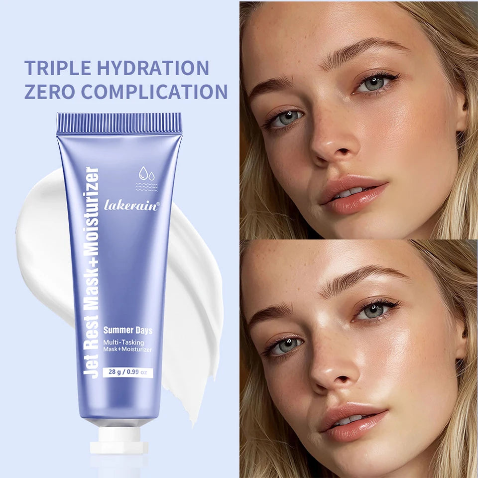 Jet Rest Mask and Daily Moisturizer for Dry Skin and Travel Skincare Routine - 10