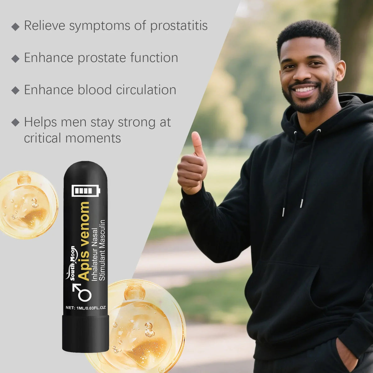 Nasal Suction Stick and Energy Inhaler for Daily Male Performance and Body Care