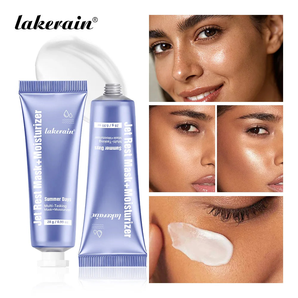 Jet Rest Mask and Daily Moisturizer for Dry Skin and Travel Skincare Routine