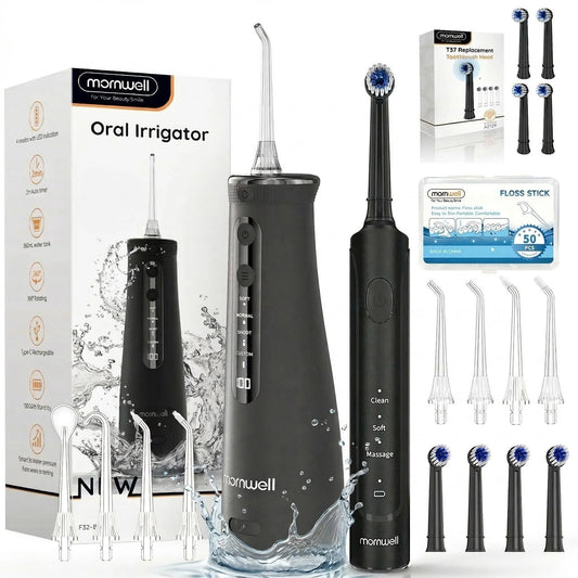 Electric Toothbrush and Water Flosser Combo for Daily Oral Care and Gum Health