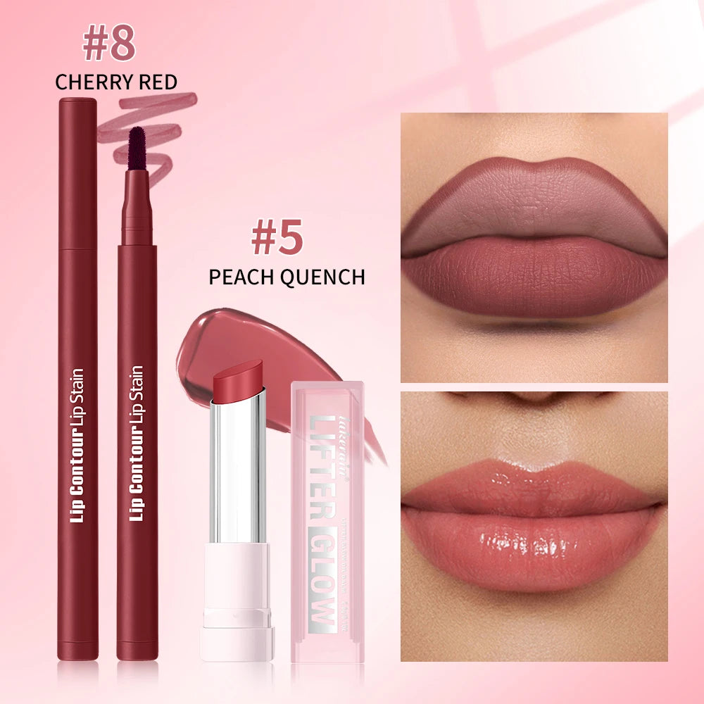Lip Liner Pencil and Hydrating Balm Set for Defined Lips and Daily Makeup Routine - 7