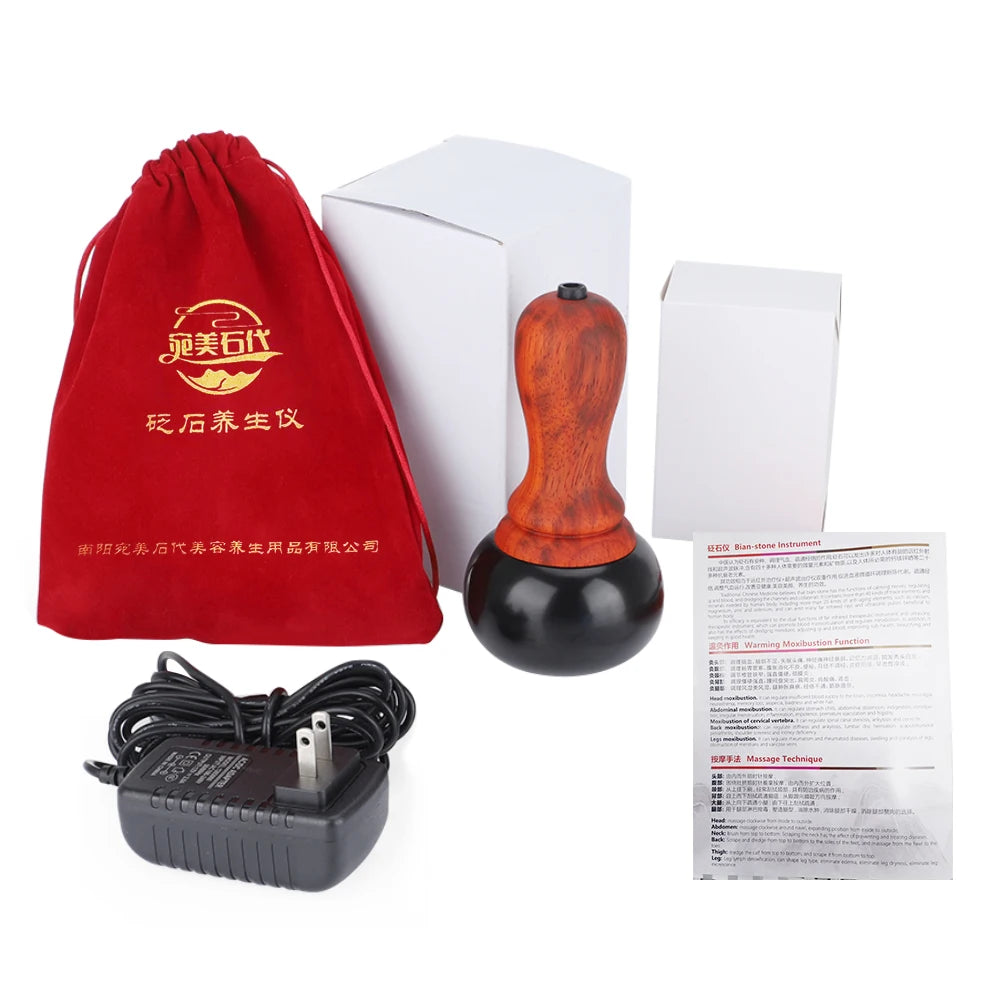 Electric Gua Sha Massager and Hot Stone Tool for Muscle Relief and Body Therapy