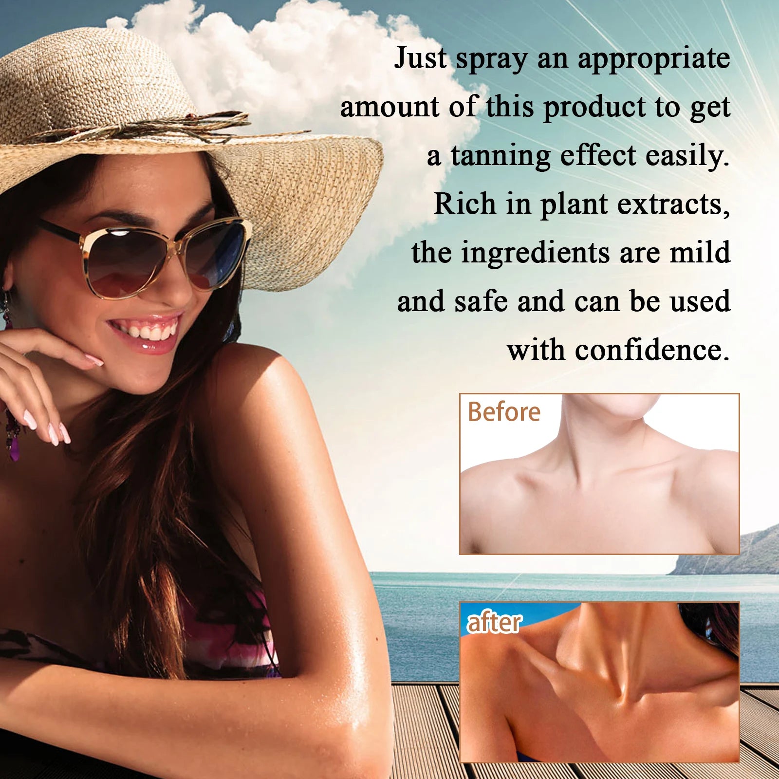 Sunless Tanning Spray and Self Tanning Lotion for achieving a natural glow - 5