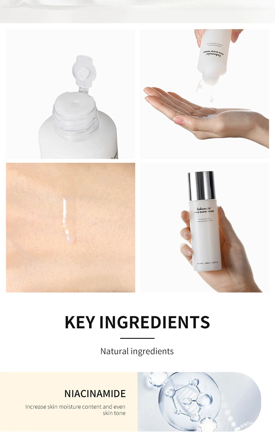 Milk Glow Toner and Brightening Facial Skin Care for Hydrating Dull Tired Skin - 11