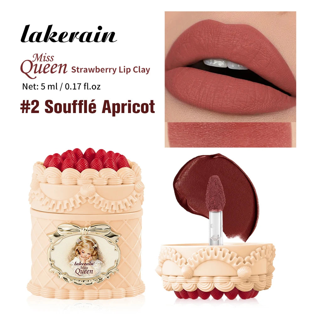 Strawberry Cake Lip Mud and Matte Lip Cream for Long Lasting Velvet Makeup