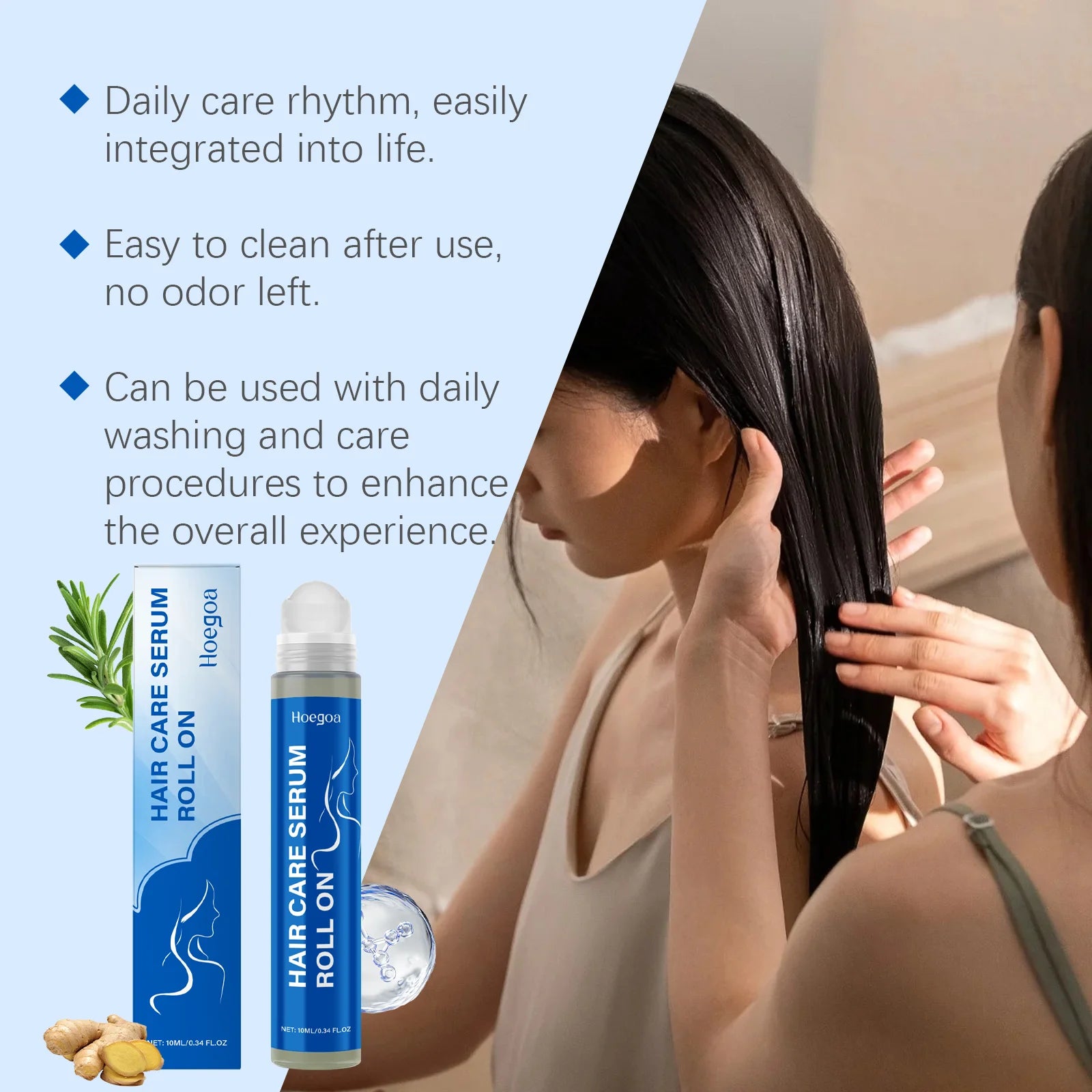 Rosemary Hair Serum and Scalp Roller for Thicker Fuller Hair Growth Routine - 6