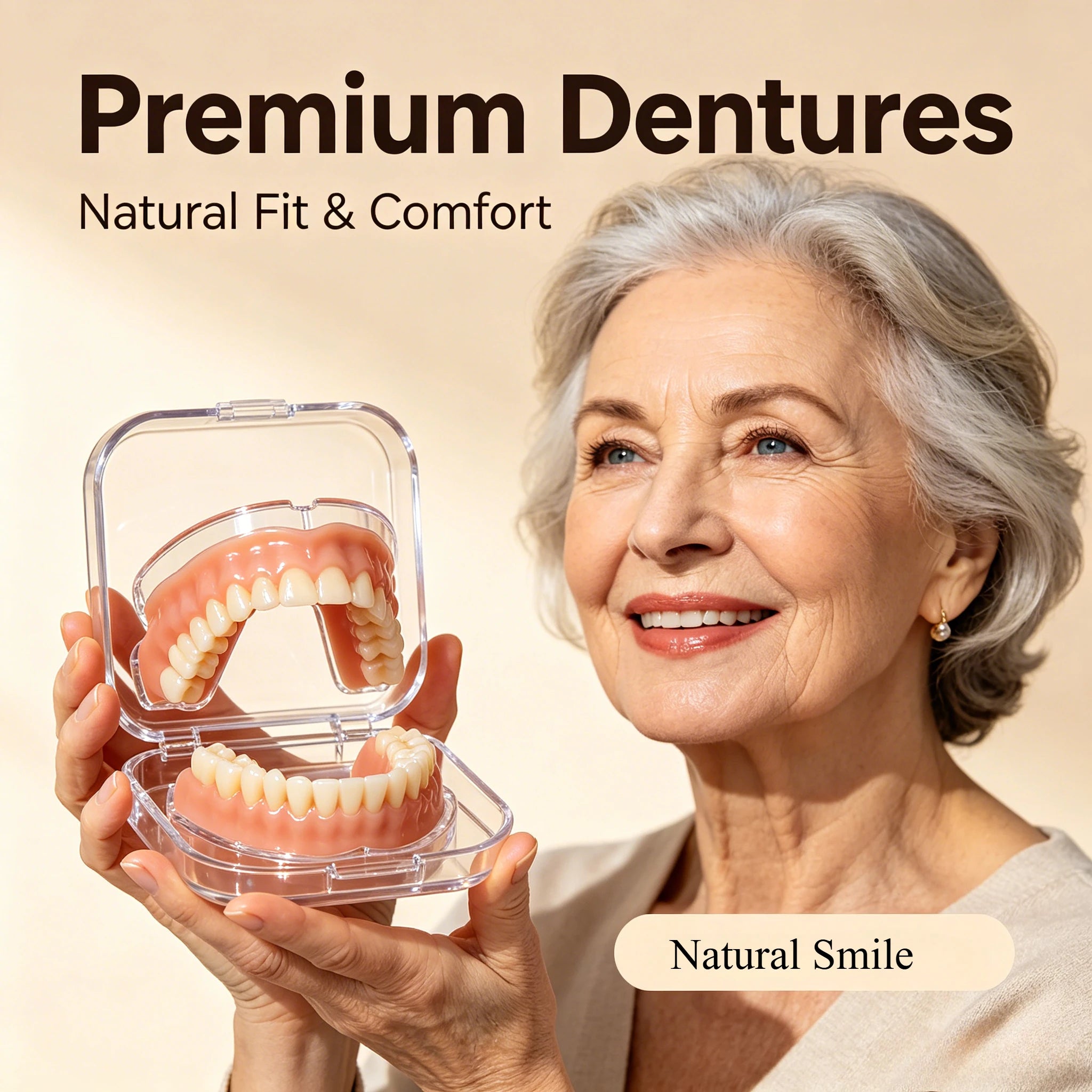 Flexible Silicone Dentures and Fake Teeth Kit for a Natural Smile and Comfort - 1