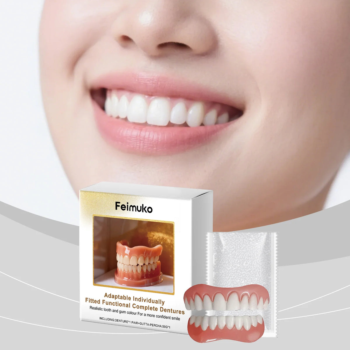 Denture Decoration Set and Fake Teeth Liners for Instant Smile Makeover at Home