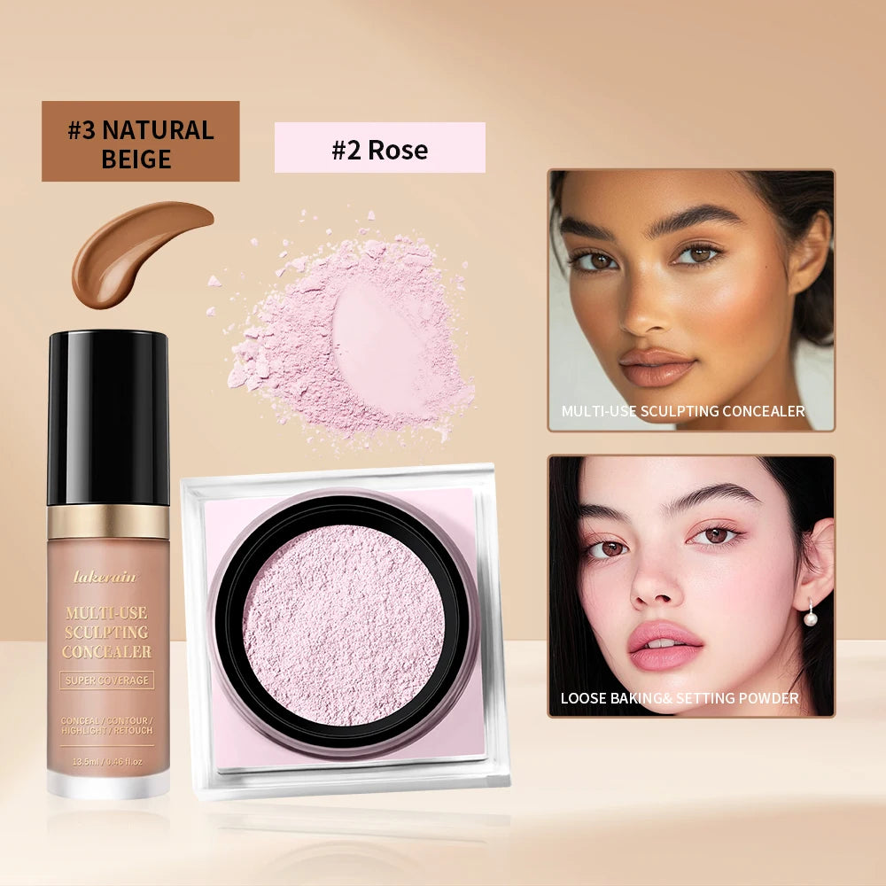 Face Makeup Set and Concealing Powder Kit for Flawless Daily Beauty Routines