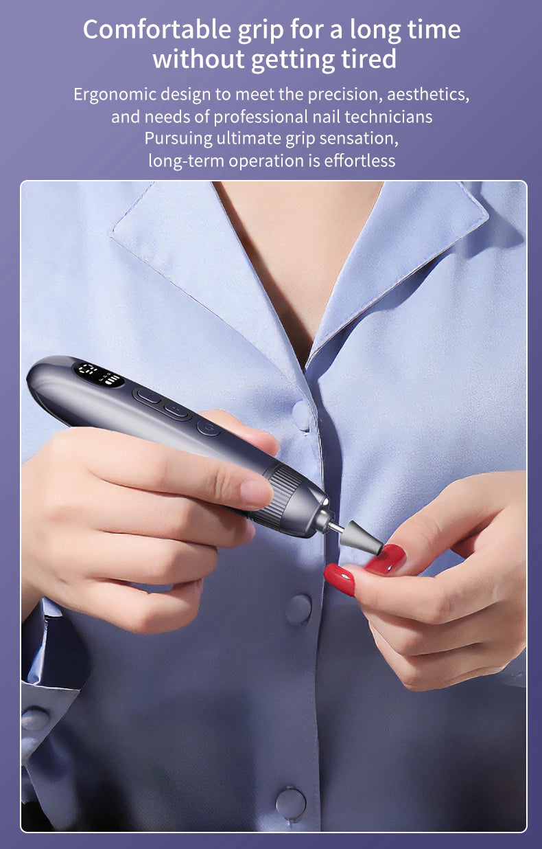 Electric Nail Drill and Manicure File Set for Salon Quality Home Nail Care