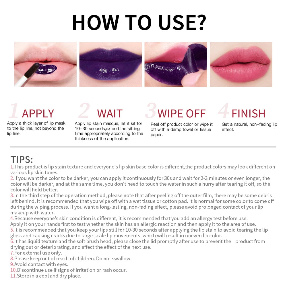 Peel off Lip Stain and Waterproof Lip Tint for Long Lasting Daily Makeup - 6