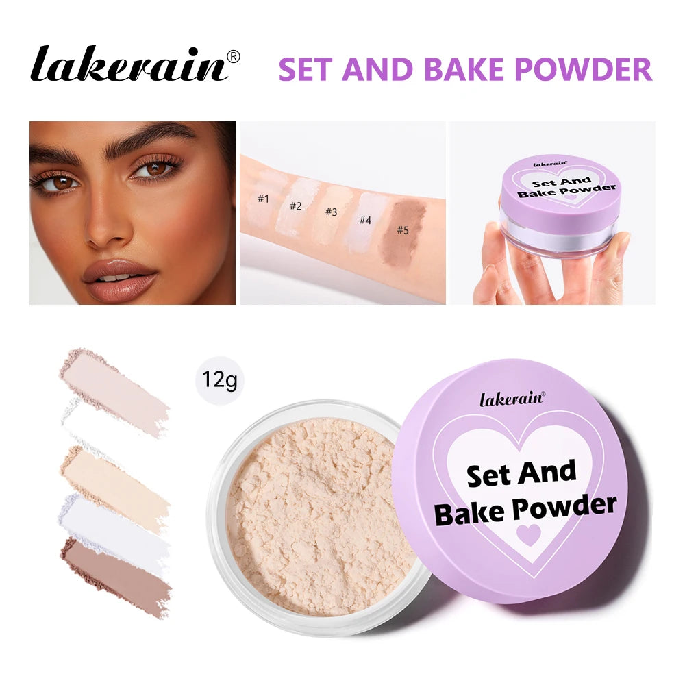 Loose Baking Powder and Translucent Setting Powder for Long Lasting Matte Makeup