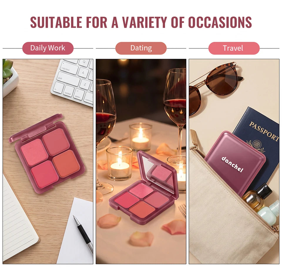 Blur Filter Blush Palette and Cheek Makeup Kit for a Natural Flushed Look - 13