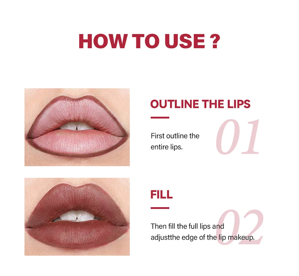 Matte Lip Liner and Waterproof Lip Contour Pencil for Defining Shapes Daily - 15