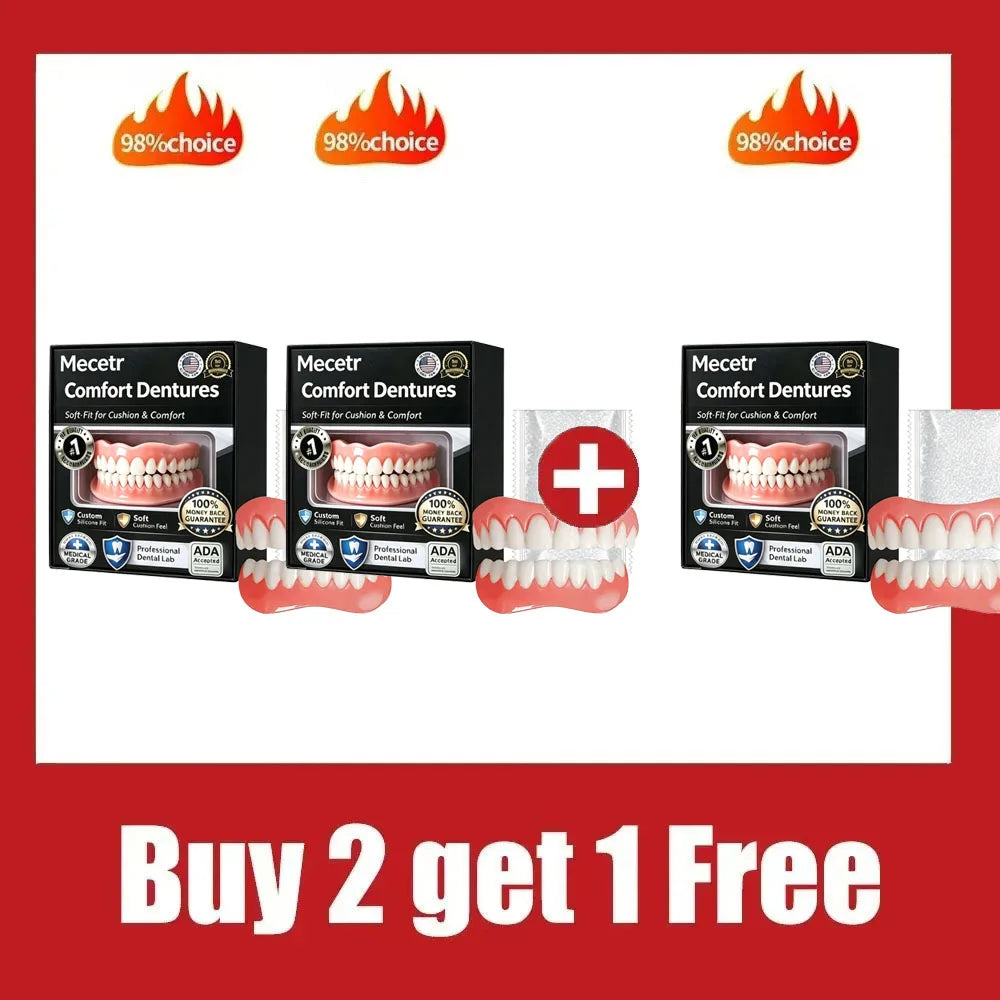 Adjustable Dentures and Fake Teeth Set for Adults and Elderly Daily Wear