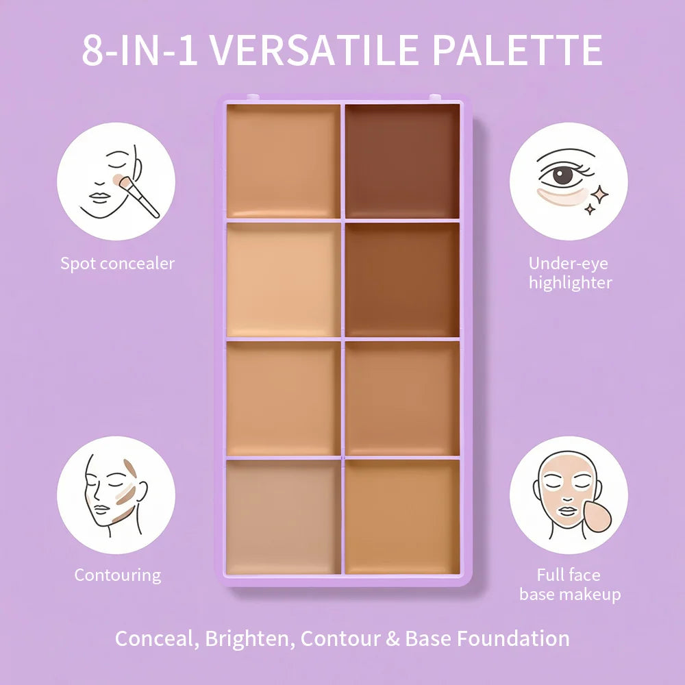 Cream Concealer Palette and Makeup Contour Kit for Flawless Daily Face Sculpting - 3
