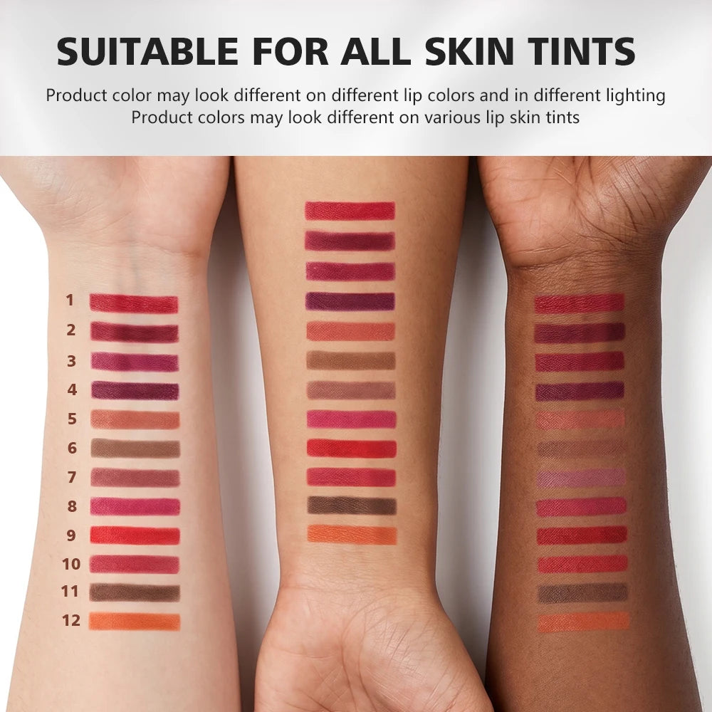 Lip Liner Pencil Set and Matte Contour Makeup for Precise Defined Long Lasting Lips