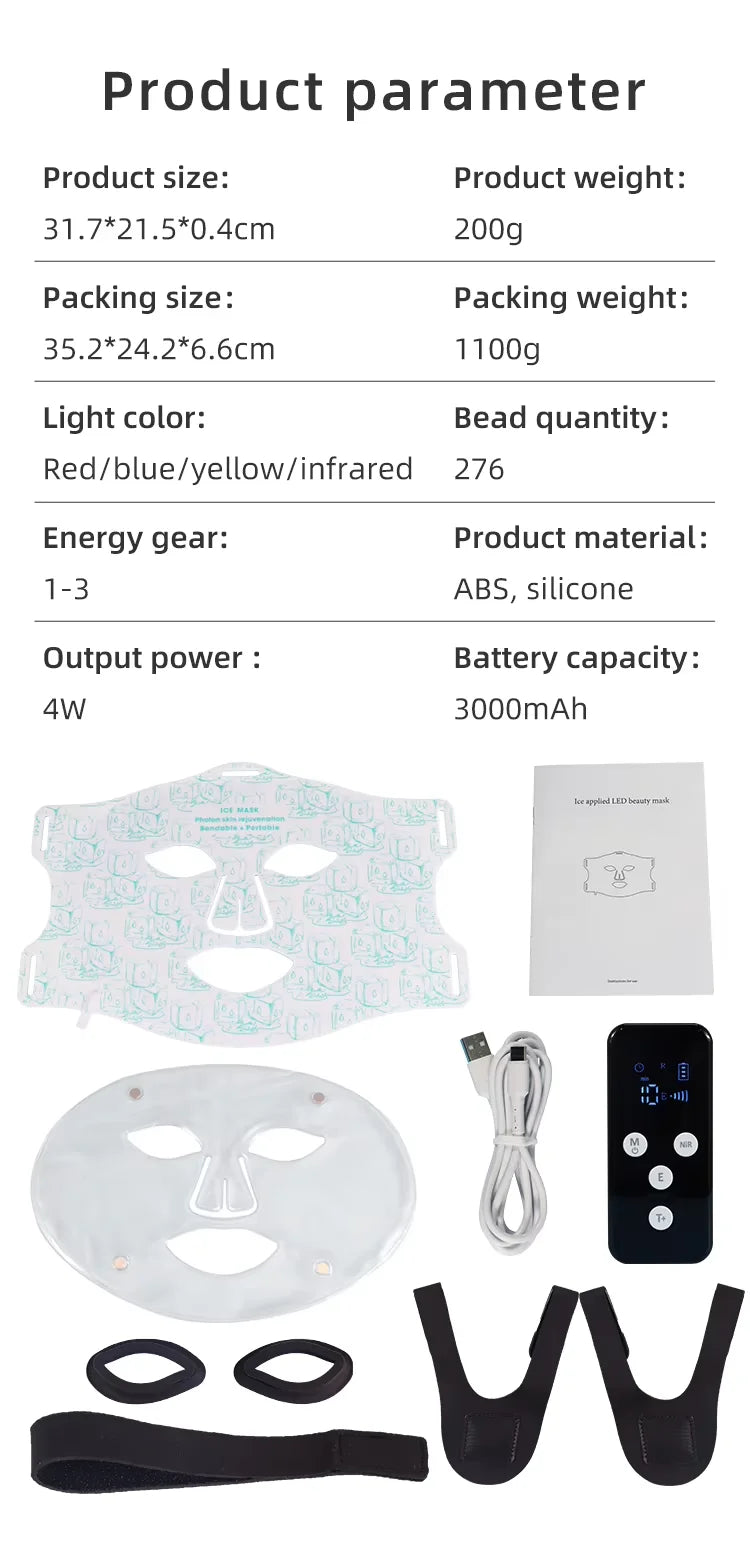 LED Face Mask and Red Light Therapy Device for Skin Rejuvenation and Firming - 14