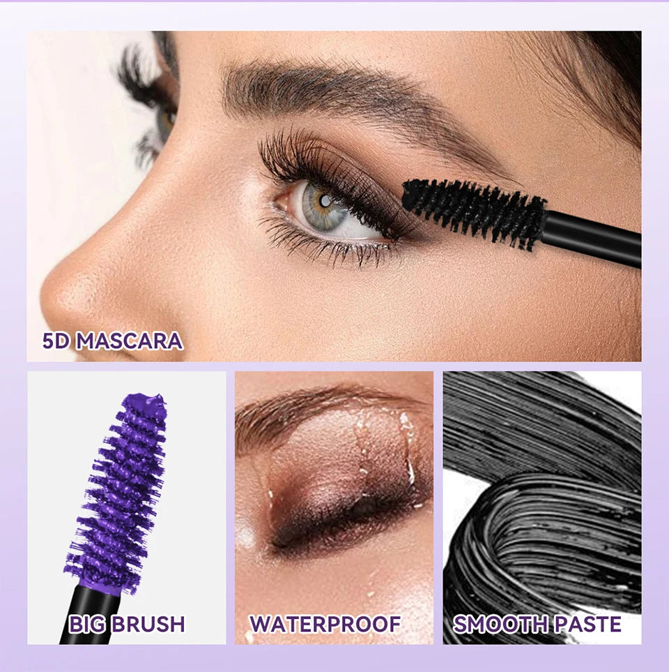 5D Mascara and Waterproof Lash Lengthening Volume Makeup for Daily Eye Styling