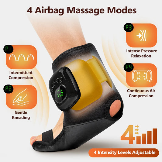 Airbag Ankle Massager and Heated Foot Compression Wrap for Daily Muscle Relaxation