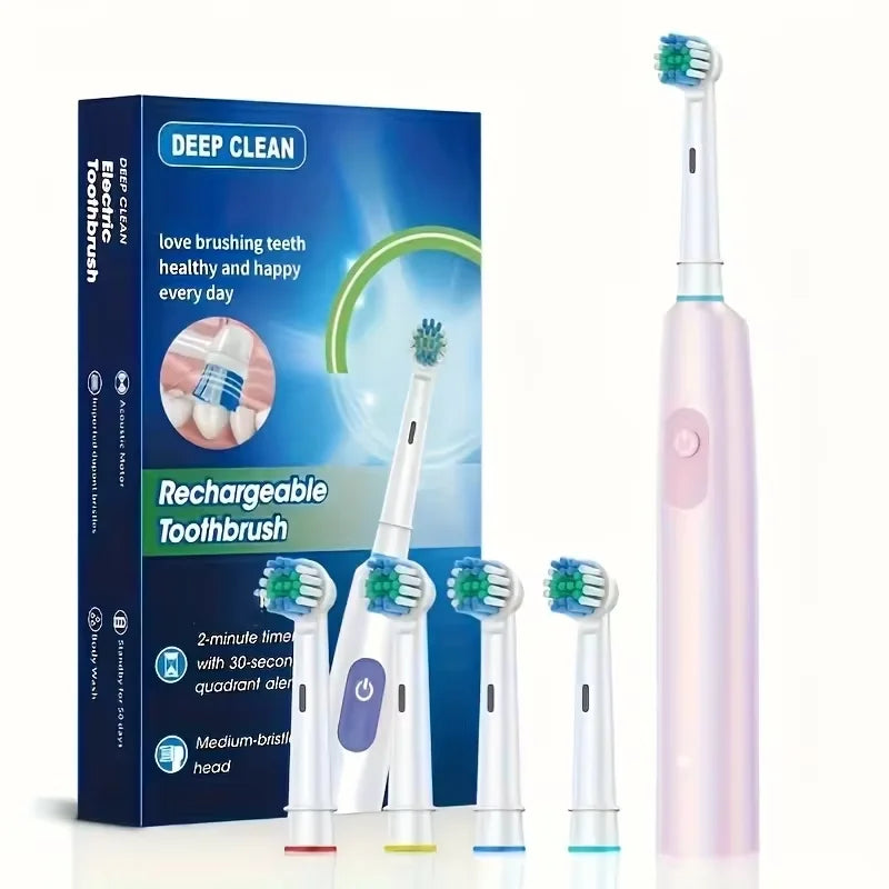 Rotating Electric Toothbrush and Rechargeable Rotary Brush for Oral Hygiene