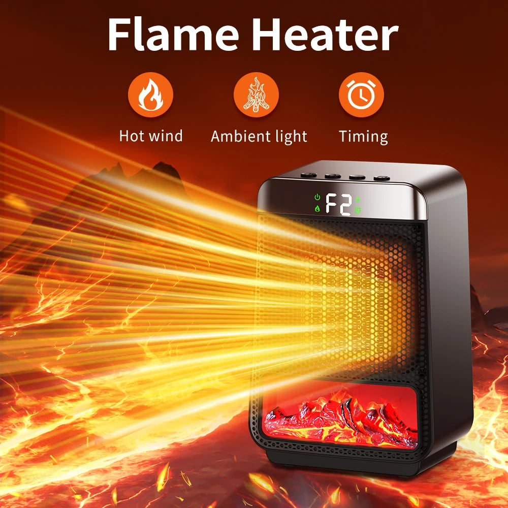 Electric Space Heater and Personal Warm Air Blower for Winter Office and Home Use