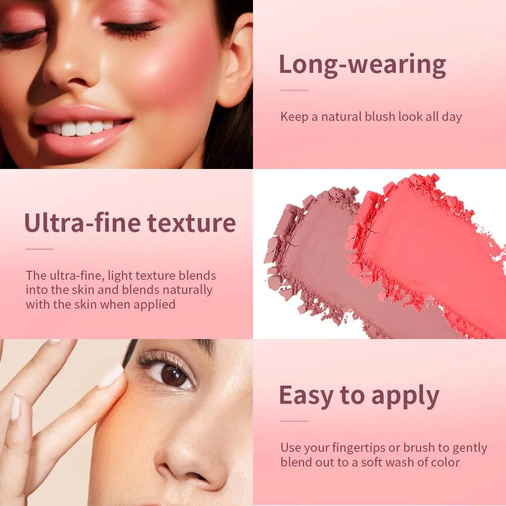 Embossed Blush Palette and Matte Face Powder for everyday makeup enhancement