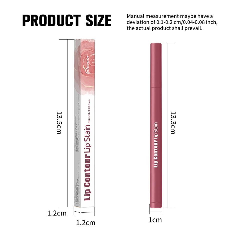 Lip Liner Stain and Waterproof Lip Contour Pen for Precise Long Lasting Makeup