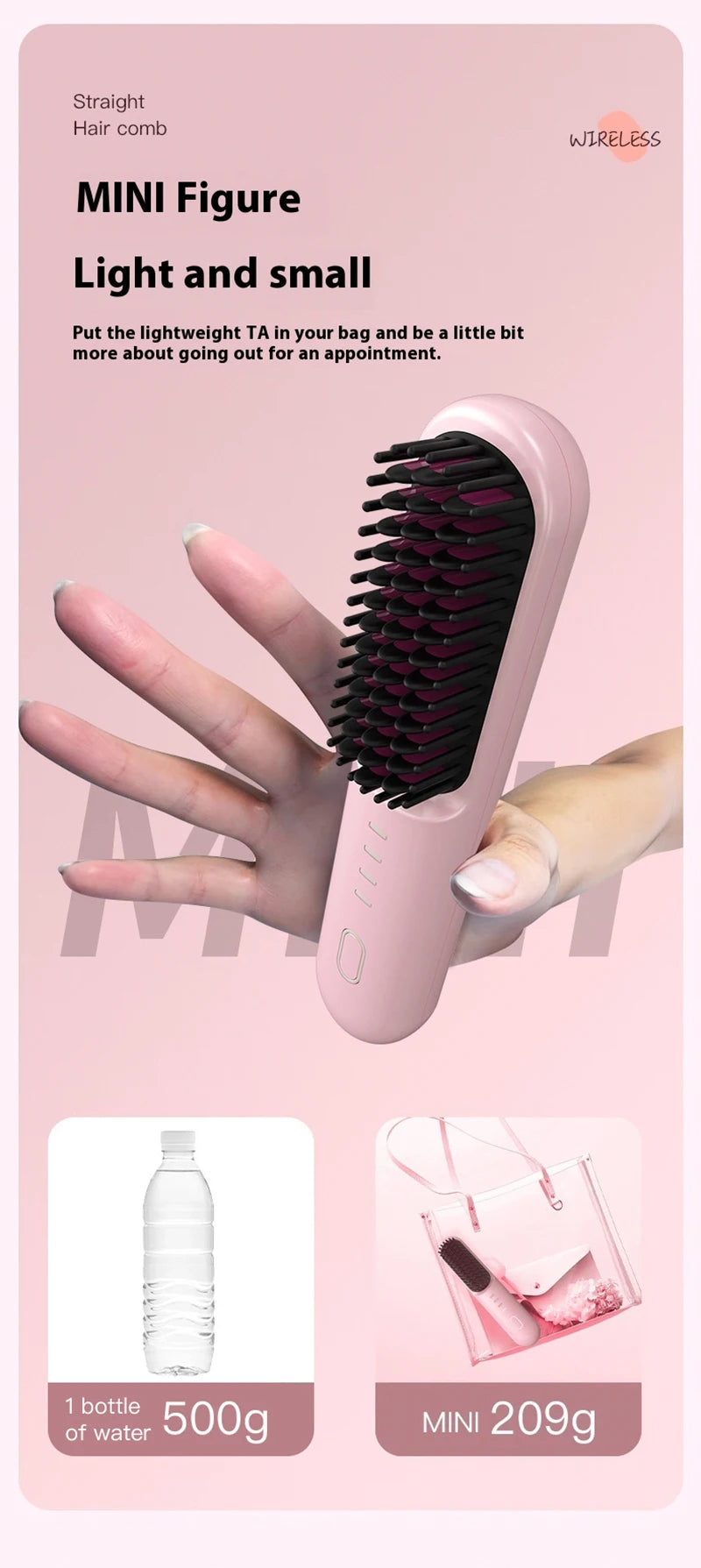 Hair Straightening Brush and Heated Smoothing Comb for Quick Daily Styling