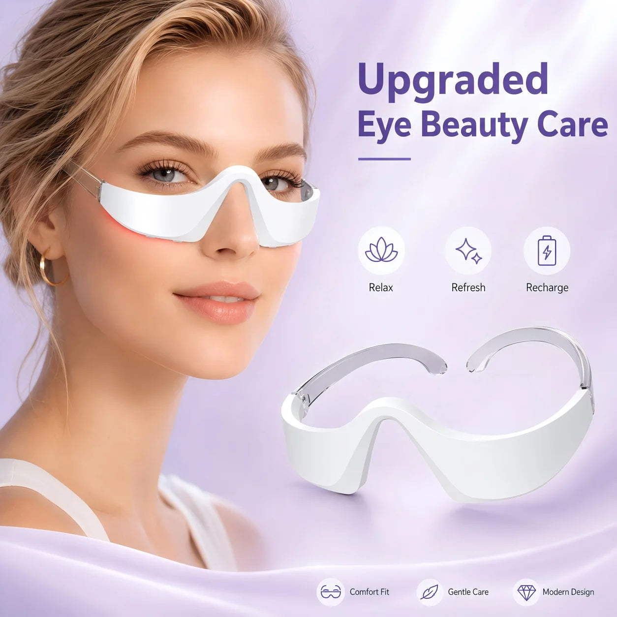 Red Light Eye Massager and LED Beauty Device for Anti Aging Skin Care Routine - 8