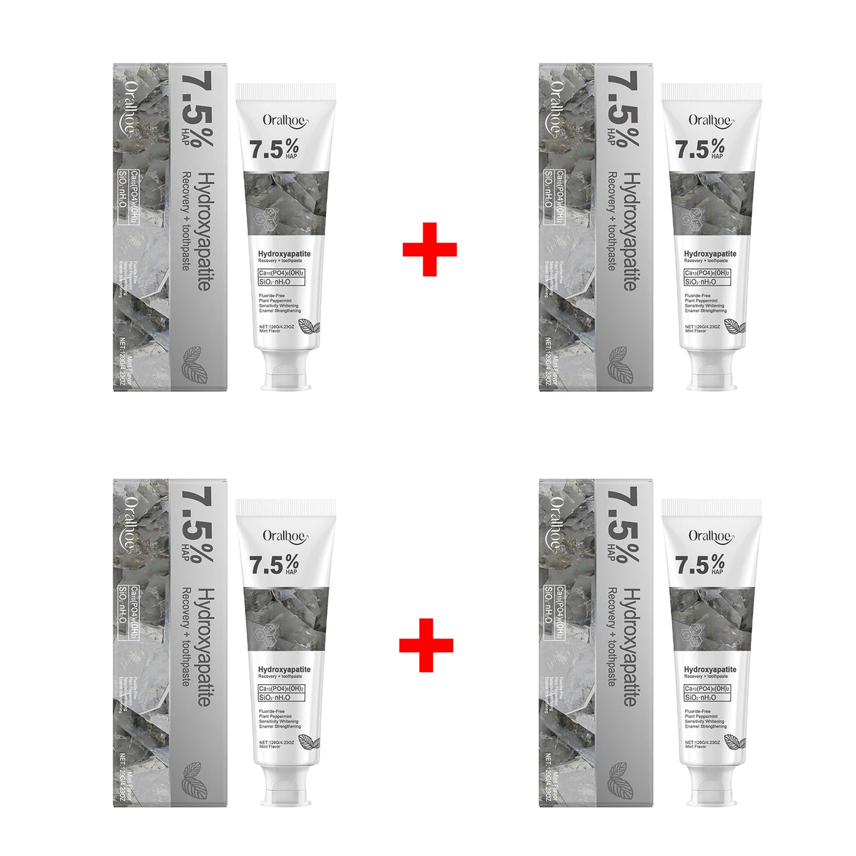 Hydroxyapatite Toothpaste and Enamel Repair Cream for Daily Whitening and Care