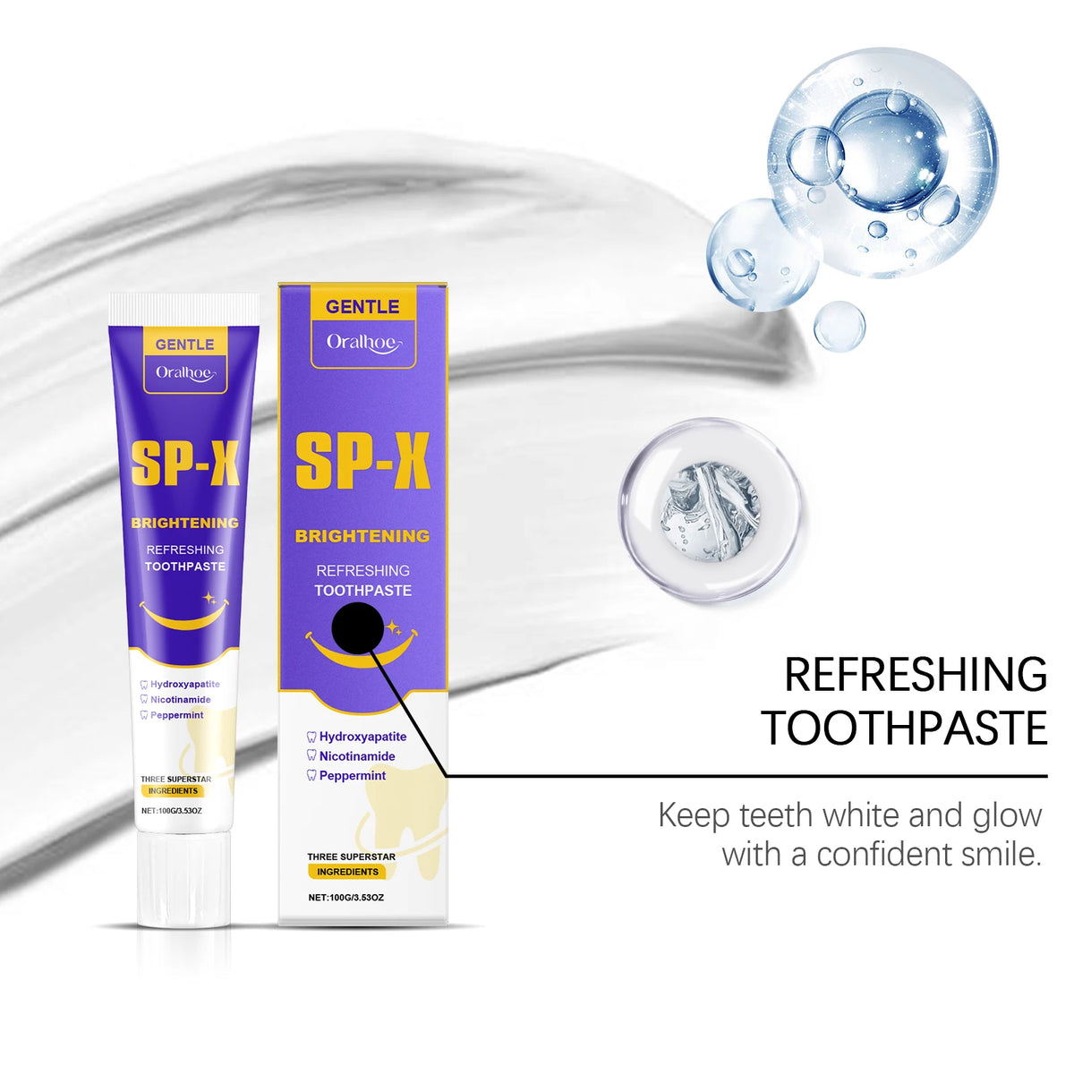 Brightening Toothpaste and Stain Remover for Daily Oral Hygiene and Whiter Smile