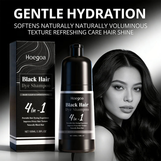 Black Hair Dye Shampoo and Instant Gray Coverage for Natural Hair Care Routine