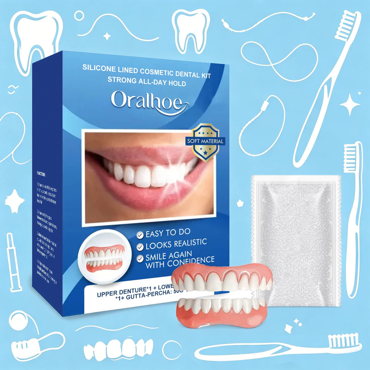 Cosmetic Dental Kit and Instant Fake Teeth for a Confident Natural Smile