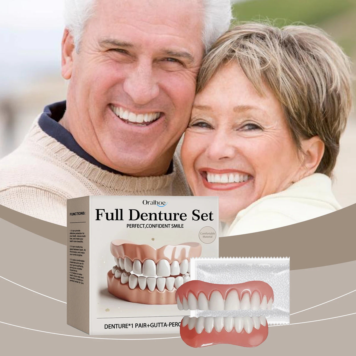 Silicone Denture Set and Temporary Teeth Repair Kit for a Brighter Smile