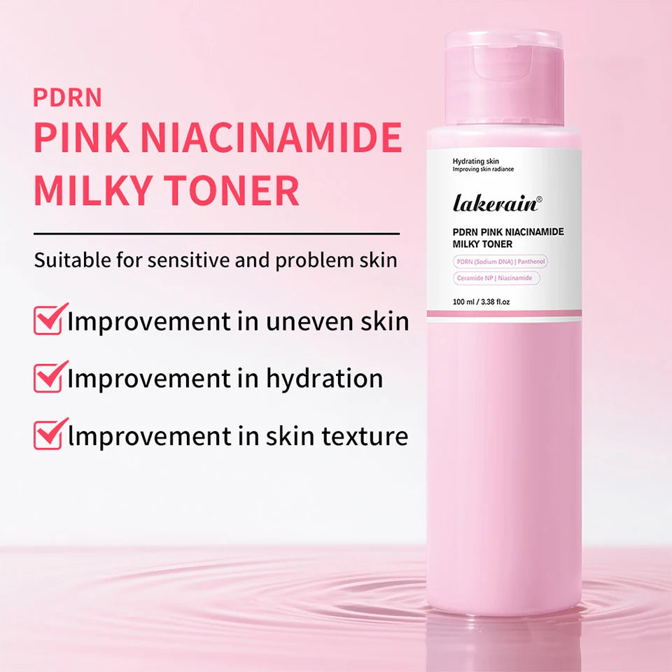 PDRN Niacinamide Toner and Milky Facial Lotion for Glowing Daily Skincare