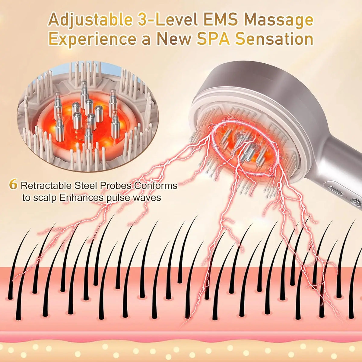 Electric Scalp Massager and Hair Oil Applicator Brush for Daily Hair Care