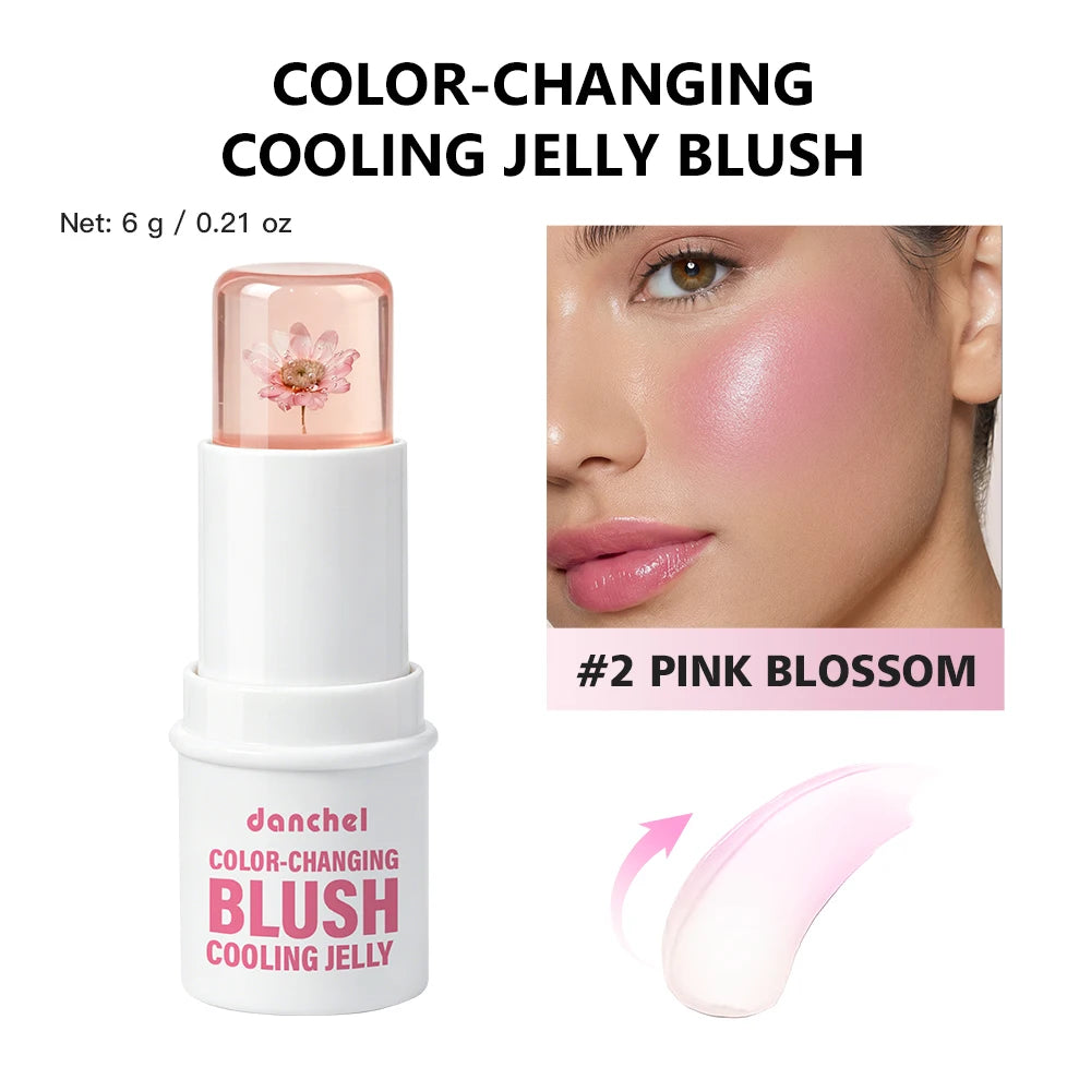 Color Changing Jelly Blush and Floral Tint Stick for Natural Daily Makeup - 20