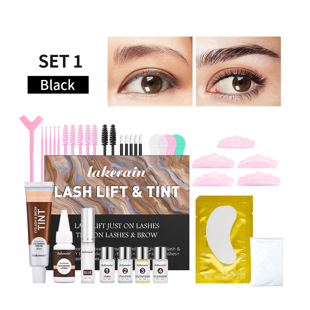 Eyelash Perm and Tint Kit or Lash Lifting Set for Professional Home Beauty - 1