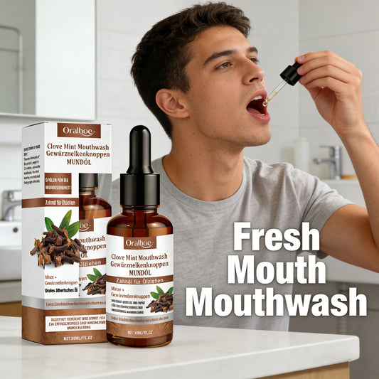 Clove Mint Mouthwash and Oral Rinse Liquid for Daily Teeth Cleaning and Fresh Breath