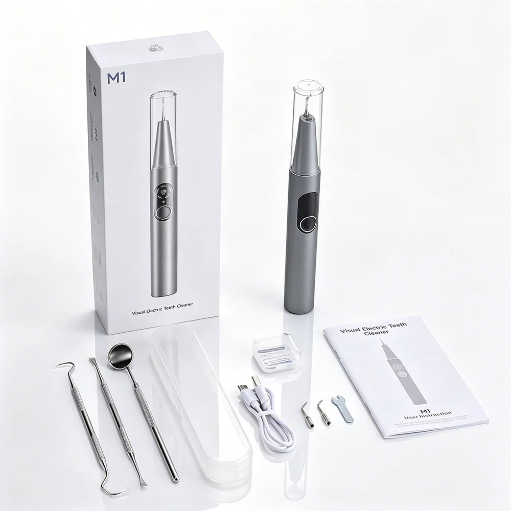 Visual Ultrasonic Dental Scaler and Tooth Tartar Remover for Home Oral Care