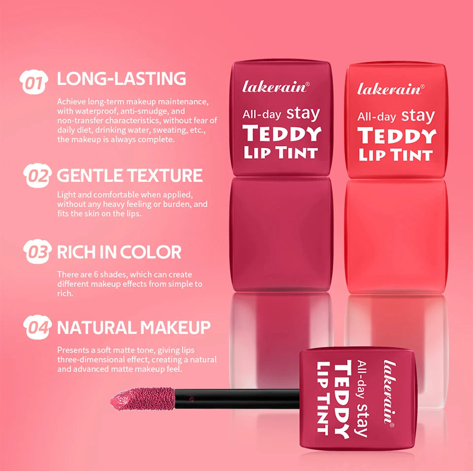 Teddy Lip Tint and Matte Liquid Lipstick for long lasting waterproof natural makeup
