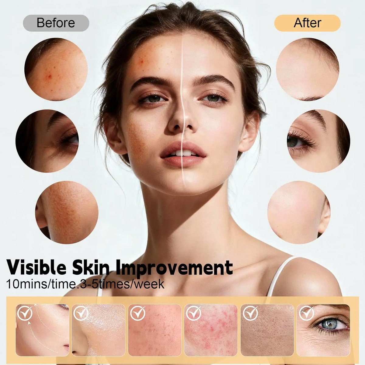 LED Face Mask and Light Therapy Device for Professional Skincare at Home Treatments