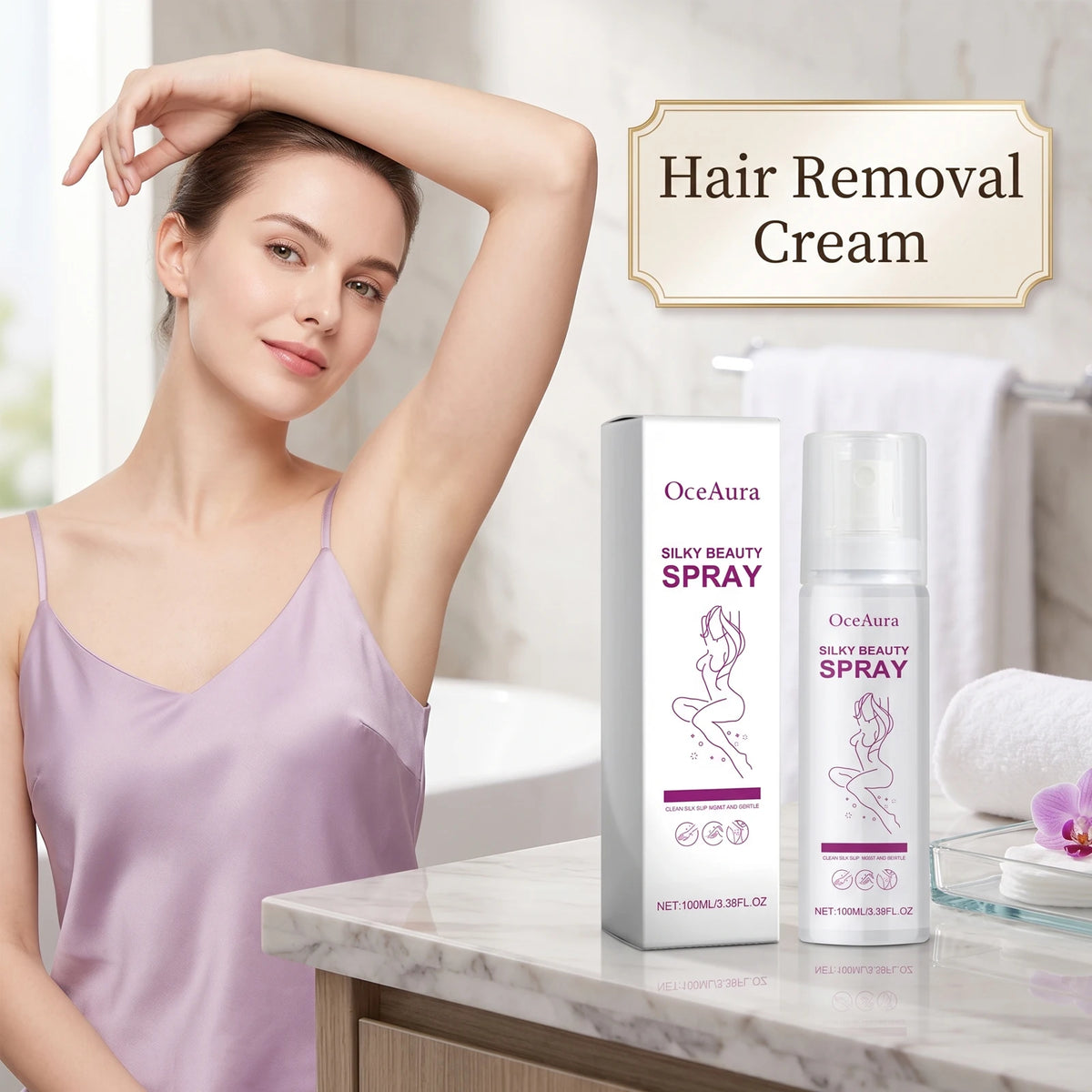 Body Hair Remover Spray and Depilatory Mousse for Smooth Skin Maintenance