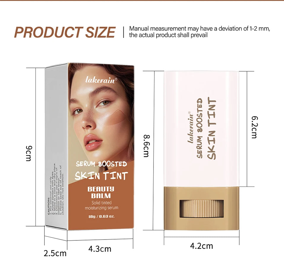 Serum Boosted Skin Tint and Foundation Stick for Natural Daily Face Makeup