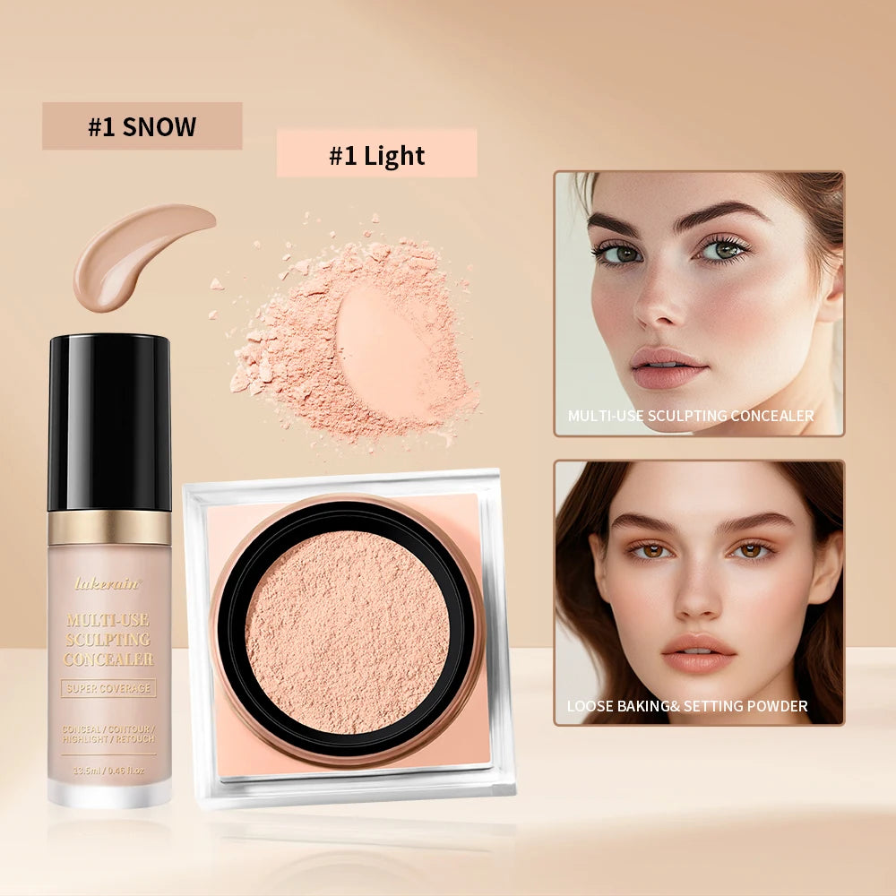 Face Makeup Set and Concealing Powder Kit for Flawless Daily Beauty Routines