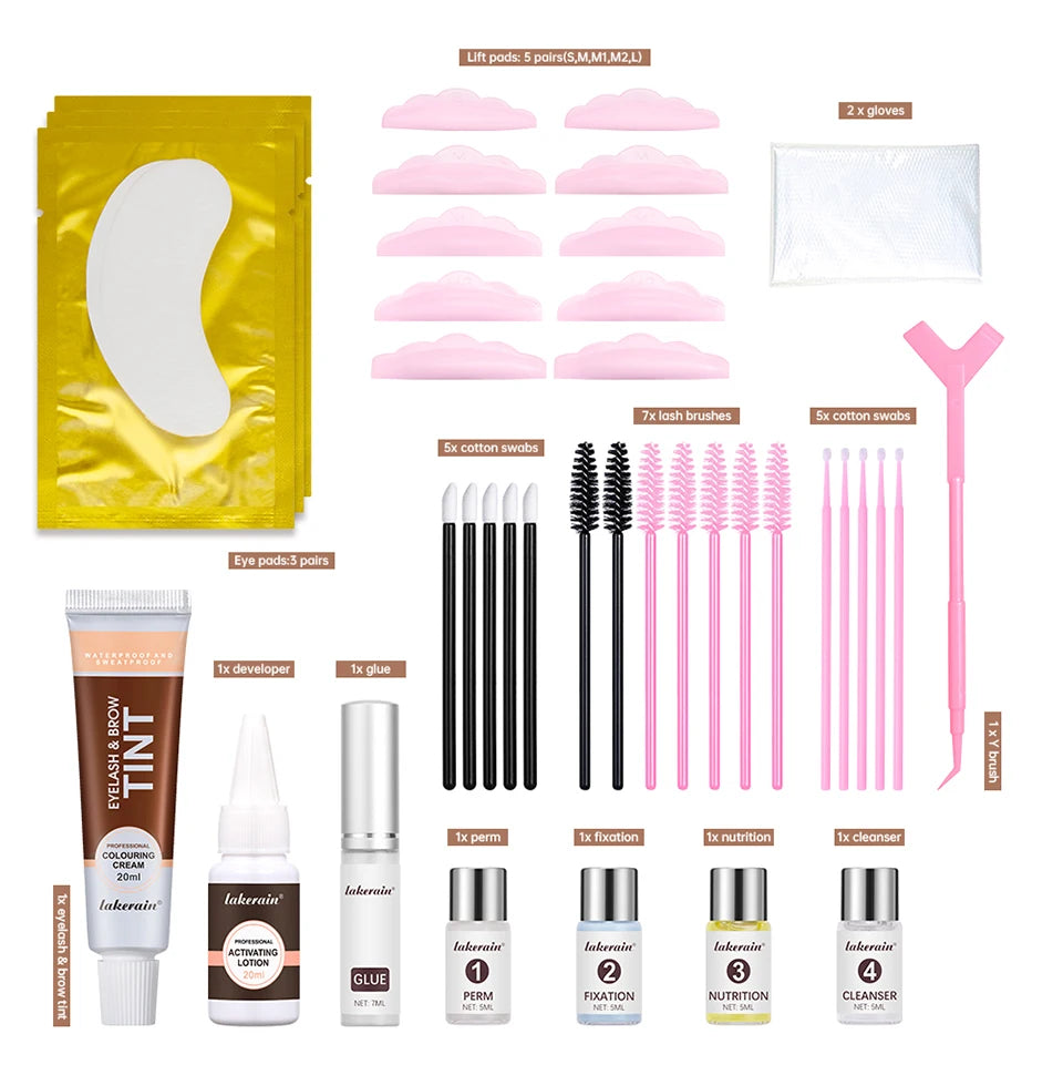 Eyelash Perm and Tint Kit or Lash Lifting Set for Professional Home Beauty