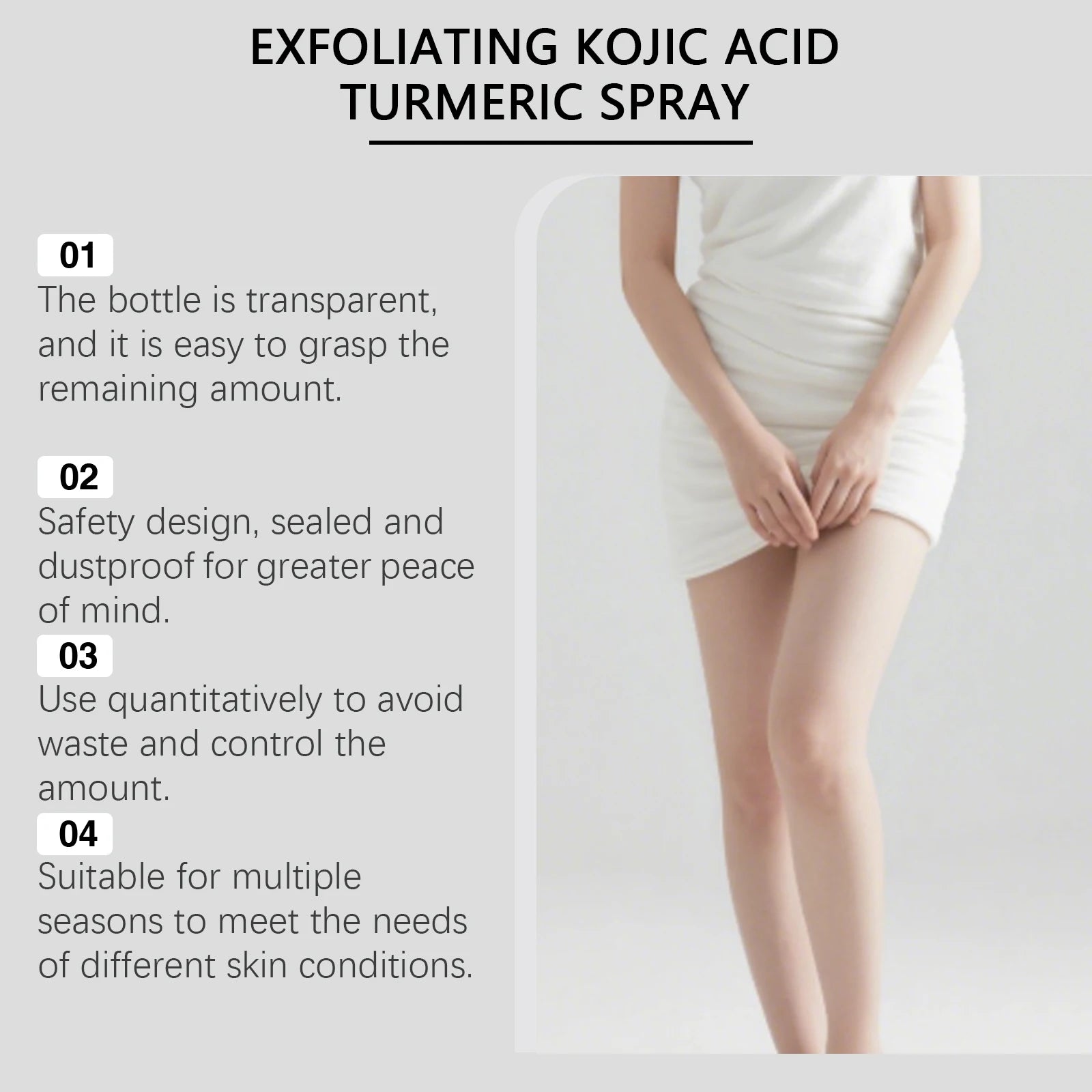 Exfoliating Spray and Skin Brightening Serum for Body and Foot Care Routine - 9
