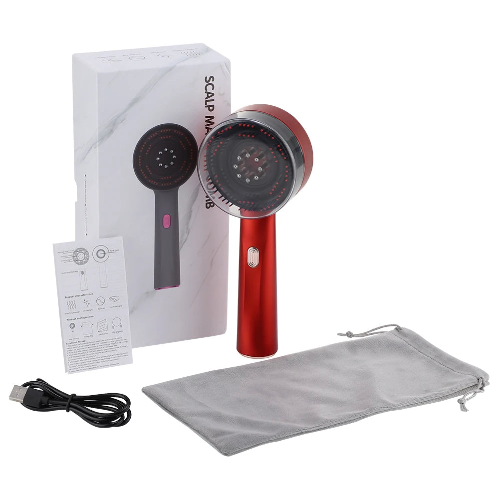 Electric Scalp Massager and Hair Oil Applicator Brush for Relaxation at Home